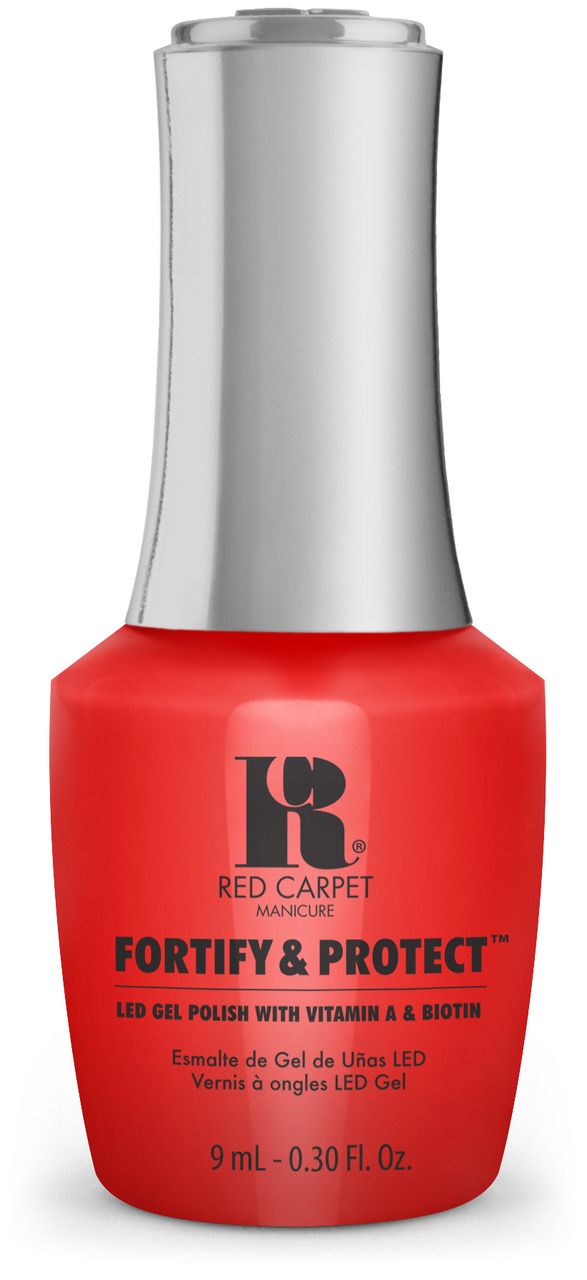 Red Carpet Manicure Fortify & Protect Red-Y To Party LED Nail Gel Color, 0.3 fl oz.