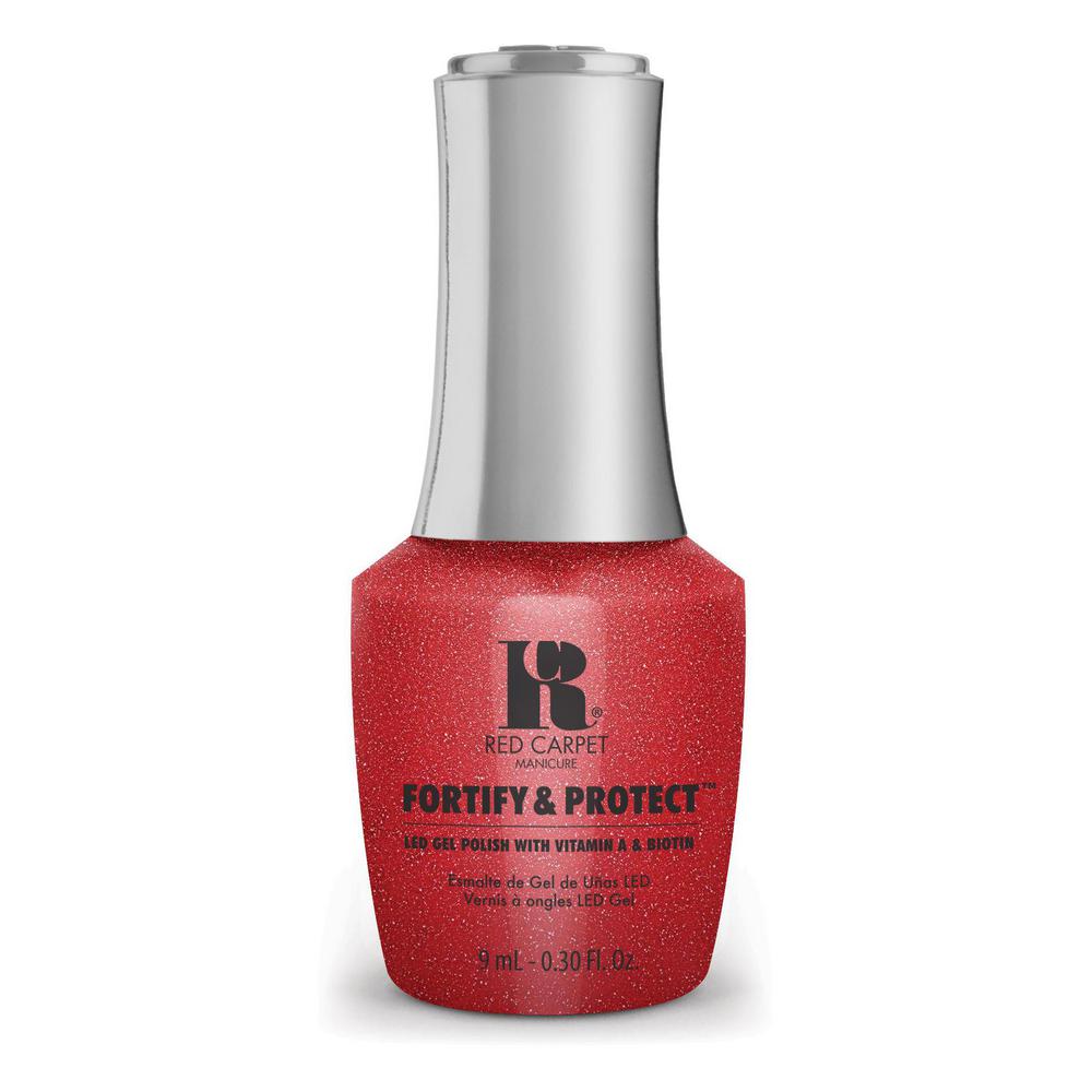 Red Carpet Manicure Fortify & Protect Scarlet Superstar LED Nail Gel Color, 0.3 fl oz.